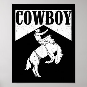 Cowboy Cowgirl Rodeo Horse Riding Country Western  Poster