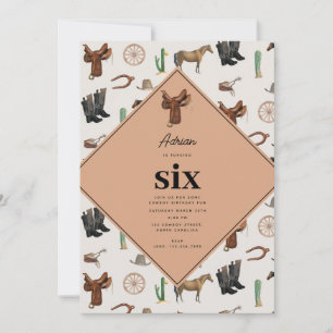 Cowboy Cowgirl Western Rodeo Country Birthday Invitation