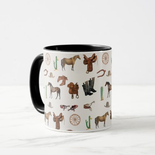 Cowboy Cowgirl Western Rodeo Country Pattern Mug