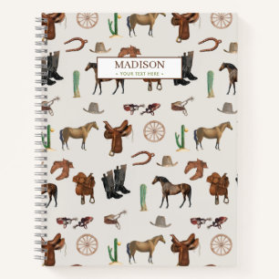 Cowboy Cowgirl Western Rodeo Country Pattern Notebook