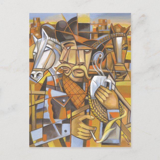 Cowboy cubism Original Art Postcard (Front)