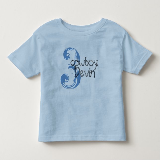Cowboy  Customizable 3rd Birthday Tshirt (Front)
