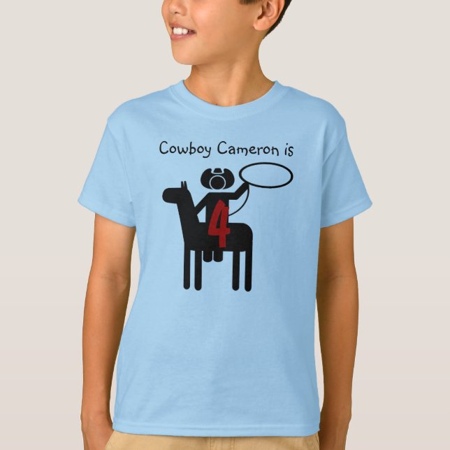 Cowboy Customizable Birthday T-shirt (Front)
