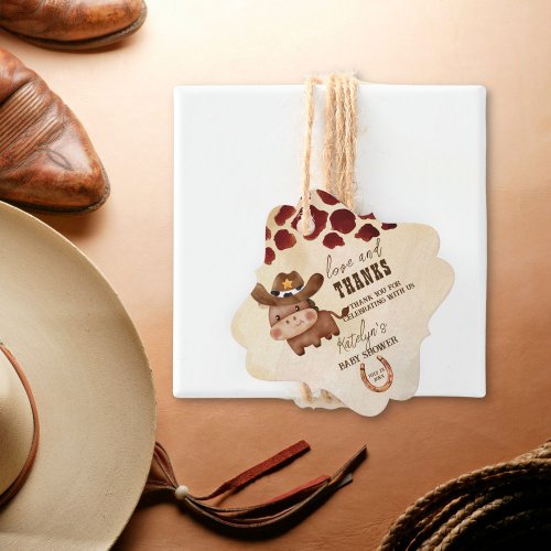 Cowboy cute baby horse western baby shower favor tags