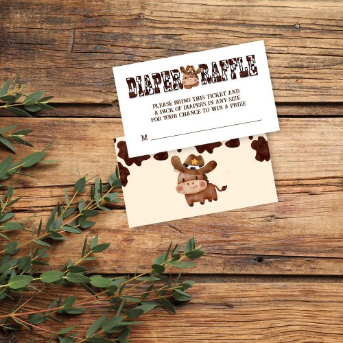 Cowboy cute baby horse western diaper raffle enclosure card
