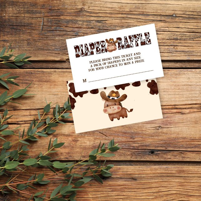 Cowboy cute baby horse western diaper raffle enclosure card (Cowboy cute baby horse western horses ranch baby shower diaper raffle enclosure card raffle tickets)