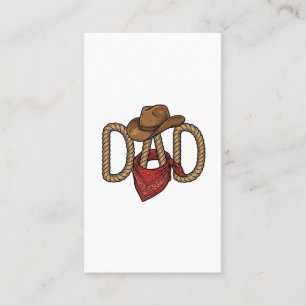 Cowboy Dad Rope Hat Bandana Vintage Engraving Desi Business Card
