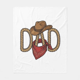 Cowboy Dad Rope Hat Bandana Vintage Engraving Desi Fleece Blanket