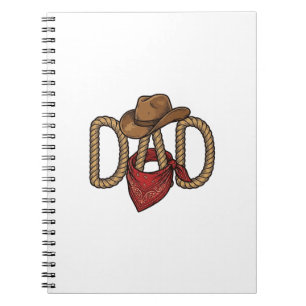 Cowboy Dad Rope Hat Bandana Vintage Engraving Desi Notebook
