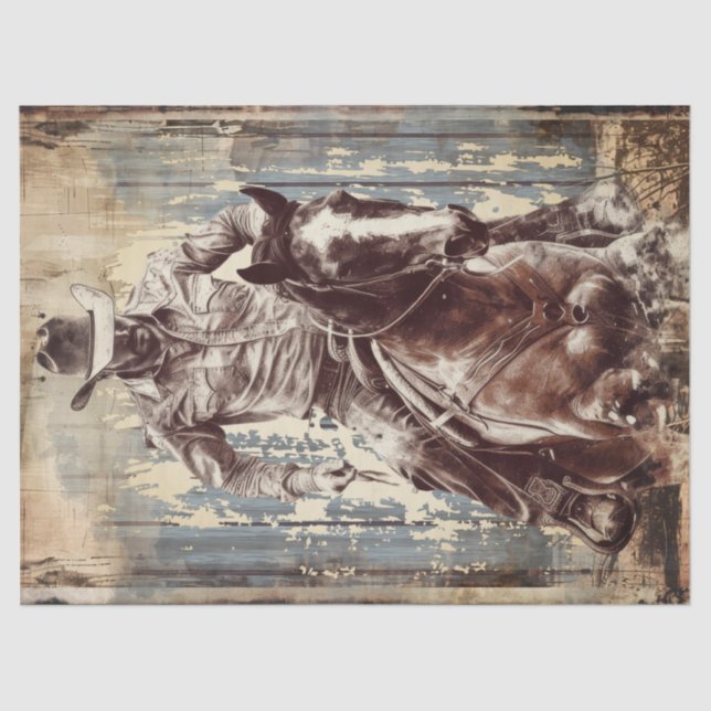Cowboy Decoupage Tissue Paper (Front)