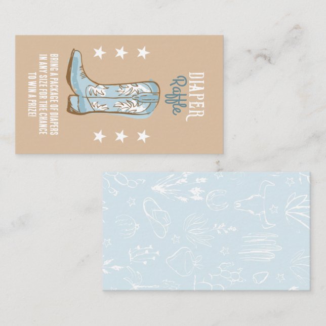 Cowboy Desert Diaper Raffle Enclosure Card (Front/Back)