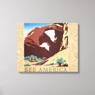 Cowboy Desert Vintage Western Horses Canvas Print