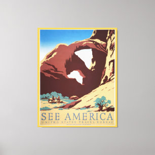 Cowboy Desert Vintage Western Horses Canvas Print