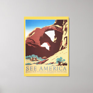 Cowboy Desert Vintage Western Horses  Canvas Print