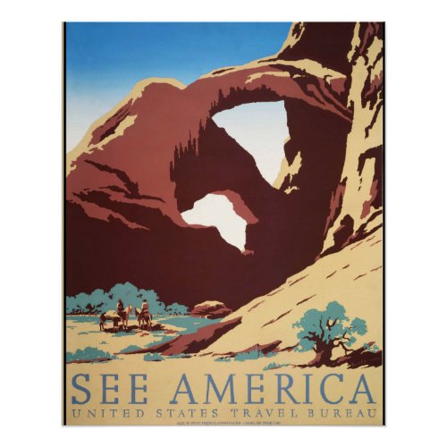 Cowboy Desert Vintage Western Horses  Poster