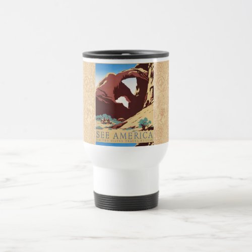 Cowboy Desert Vintage Western Horses  Travel Mug