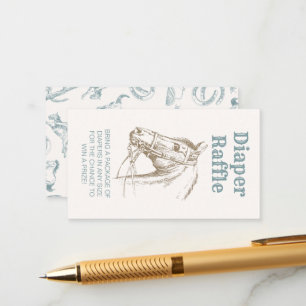 Cowboy Diaper Raffle Insert Enclosure Card