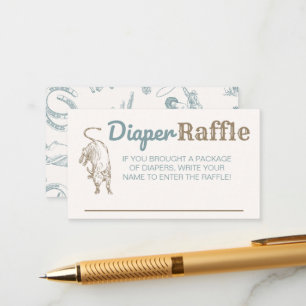 Cowboy Diaper Raffle Ticket Entry Card