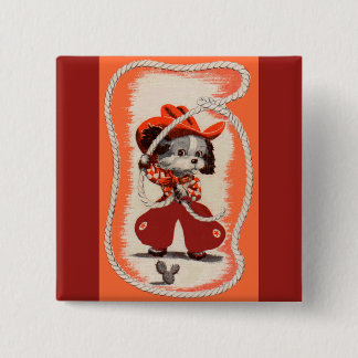 cowboy dog button