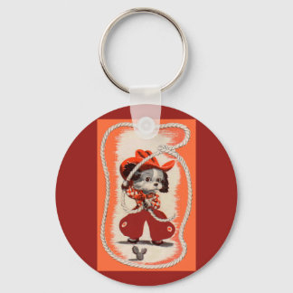 cowboy dog keychain