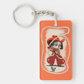 cowboy dog keychain