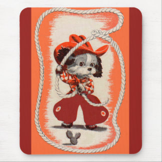 cowboy dog mouse pad