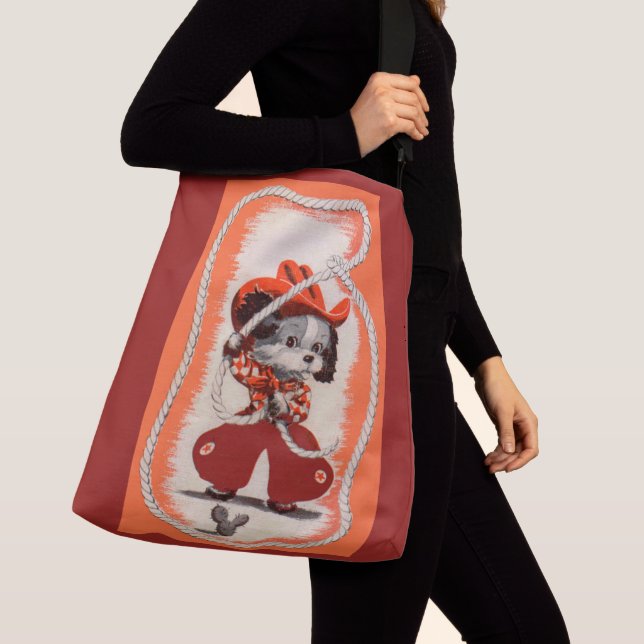 cowboy dog print crossbody bag (Close Up)