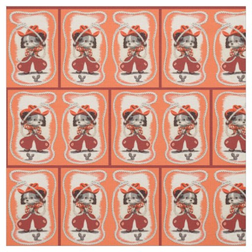 cowboy dog print fabric