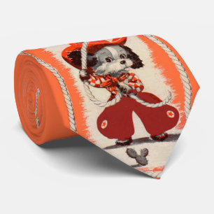 cowboy dog print neck tie