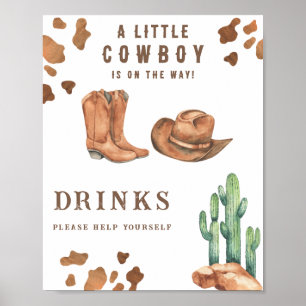 Cowboy - Drinks help yourself Poster