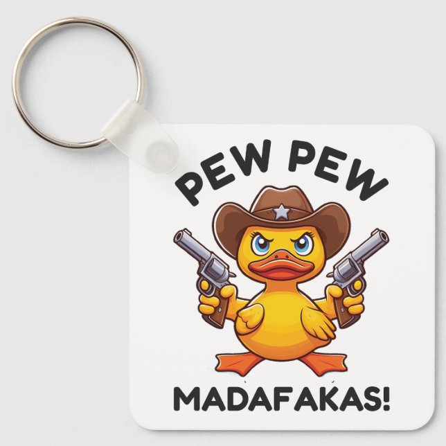 Cowboy Duck Sheriff Keychain (Front)