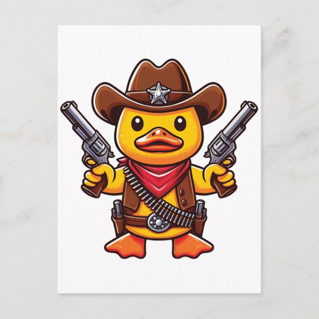 Cowboy Duck Sheriff Postcard (Front)