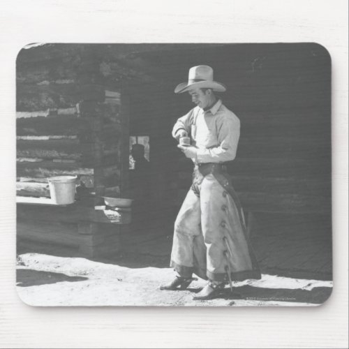 Cowboy eating from a Peter Pan peanutbutter can Mouse Pad