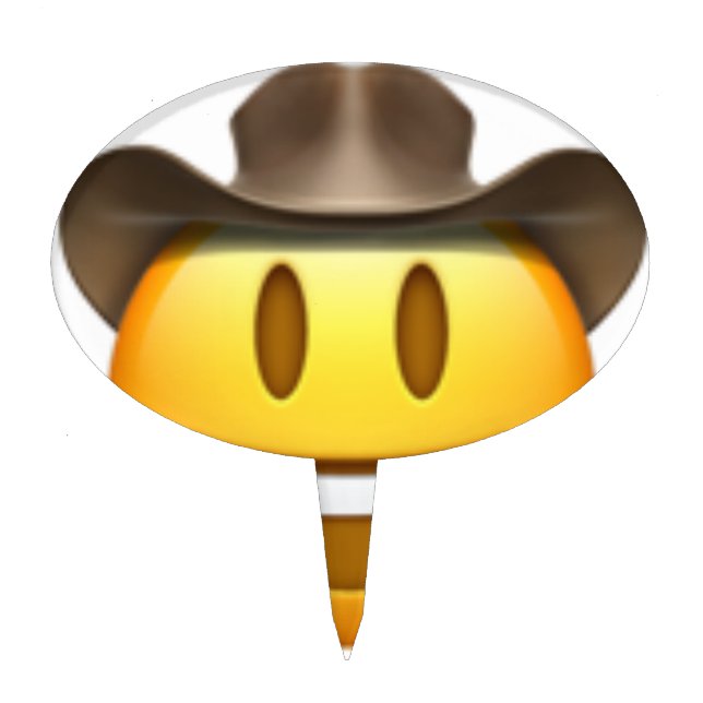 Cowboy emoji face cake topper (Front)