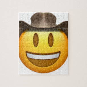 Cowboy emoji face jigsaw puzzle