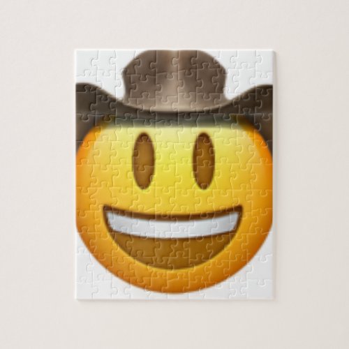 Cowboy emoji face jigsaw puzzle