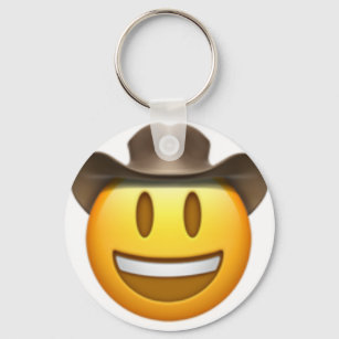 Cowboy emoji face keychain