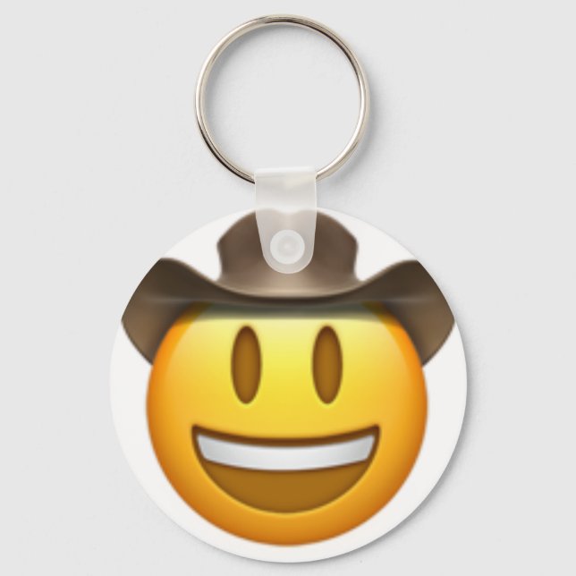 Cowboy emoji face keychain (Front)