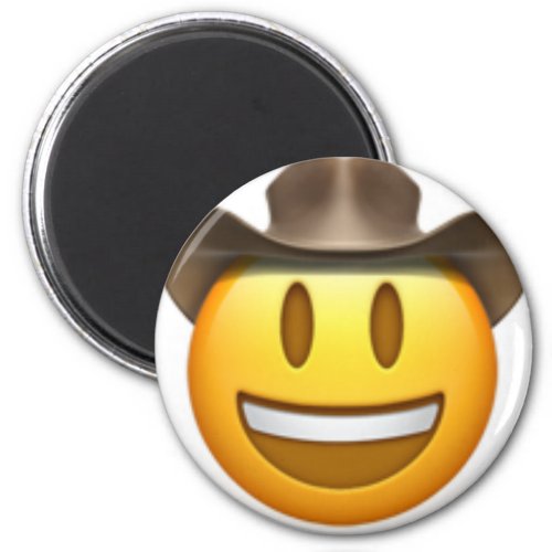Cowboy emoji face magnet