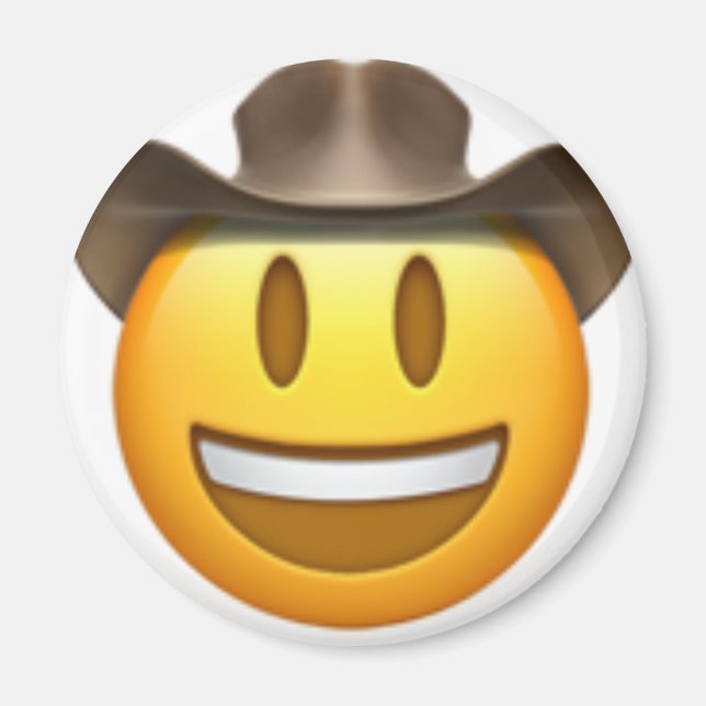 Cowboy emoji face magnet (Front)