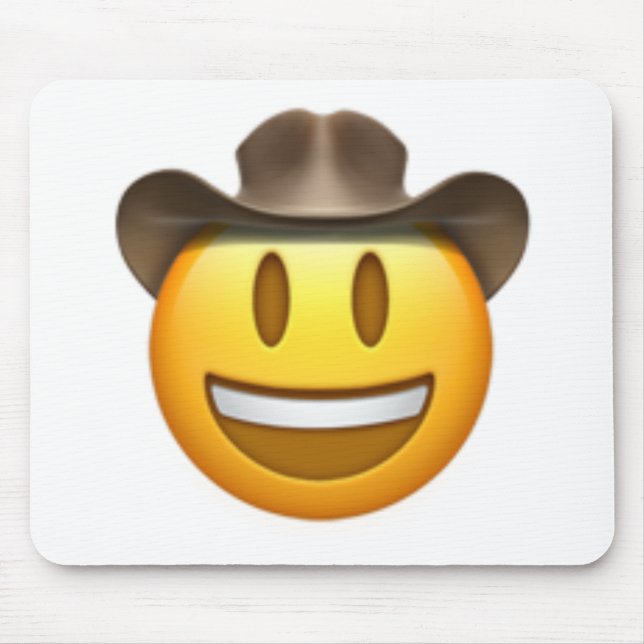 Cowboy emoji face mouse pad (Front)