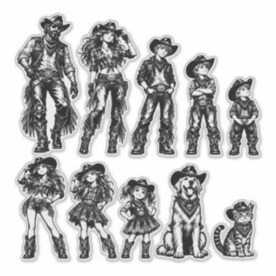 Cowboy Family car stickers