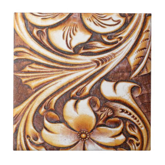 Cowboy Fashion Western Country Tooled Leather Tile