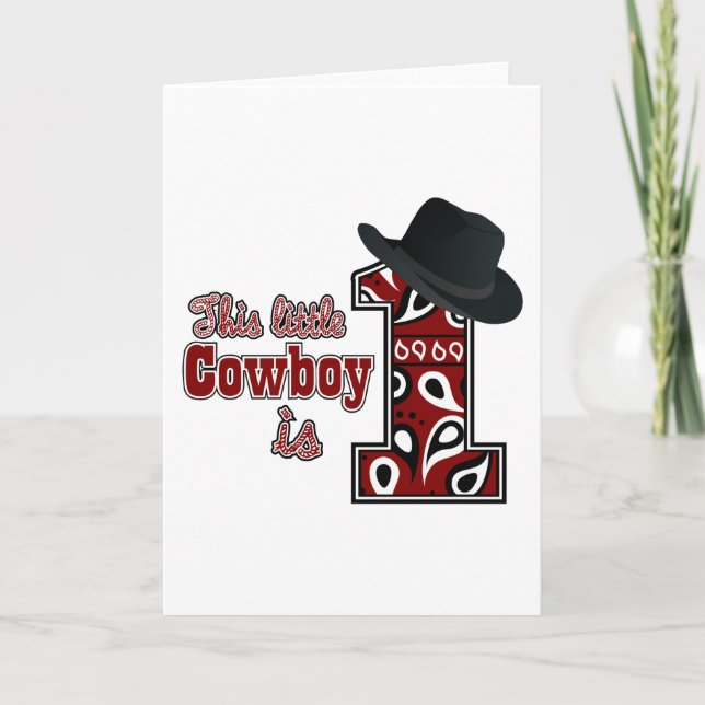 Cowboy First Birthday Card (Front)