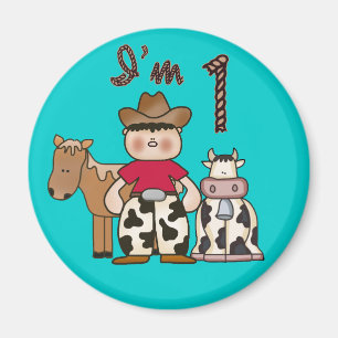 Cowboy  First Birthday Magnet