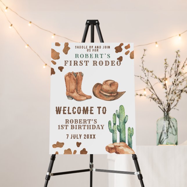 COWBOY first Birthday Party  Foam Board (In Situ (Stand))