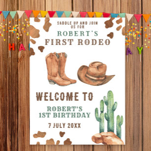 COWBOY first Birthday Party Poster