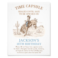 Cowboy First Rodeo 1st Birthday Time Capsule Sign