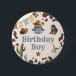 Cowboy First Rodeo Birthday Boy Button<br><div class="desc">Cowboy First Rodeo Birthday Boy button
Matching items available.</div>