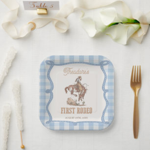 Cowboy First Rodeo Birthday  Paper Plates